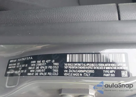 2021 Jeep Renegade Sport Fwd z USA, uszkodzony, nr VIN ZACNJCAB6MPM29693